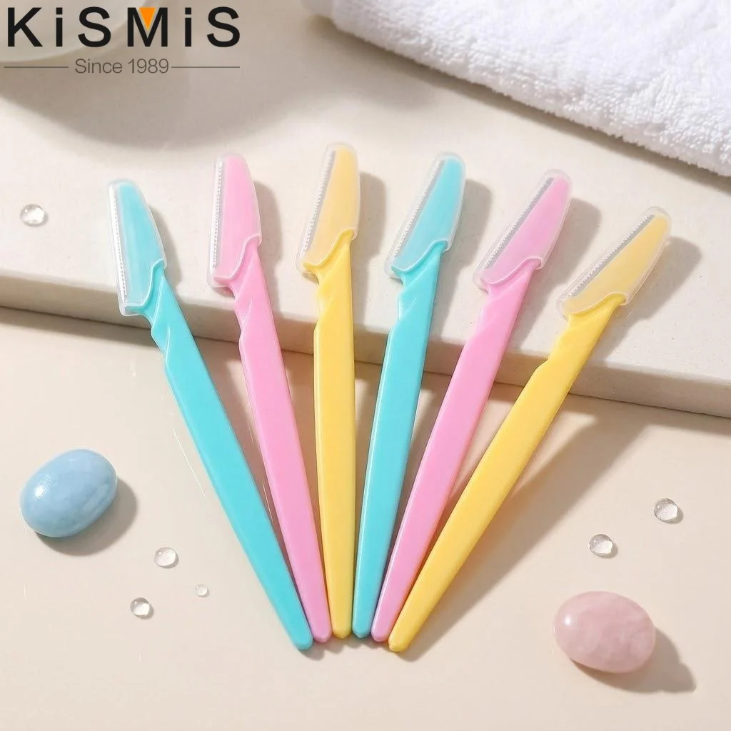 Professional Stainless Steel Eyebrow Trimmer Blades 6 Pack Hair Removal Beauty Makeup Tool for Flawless Brows