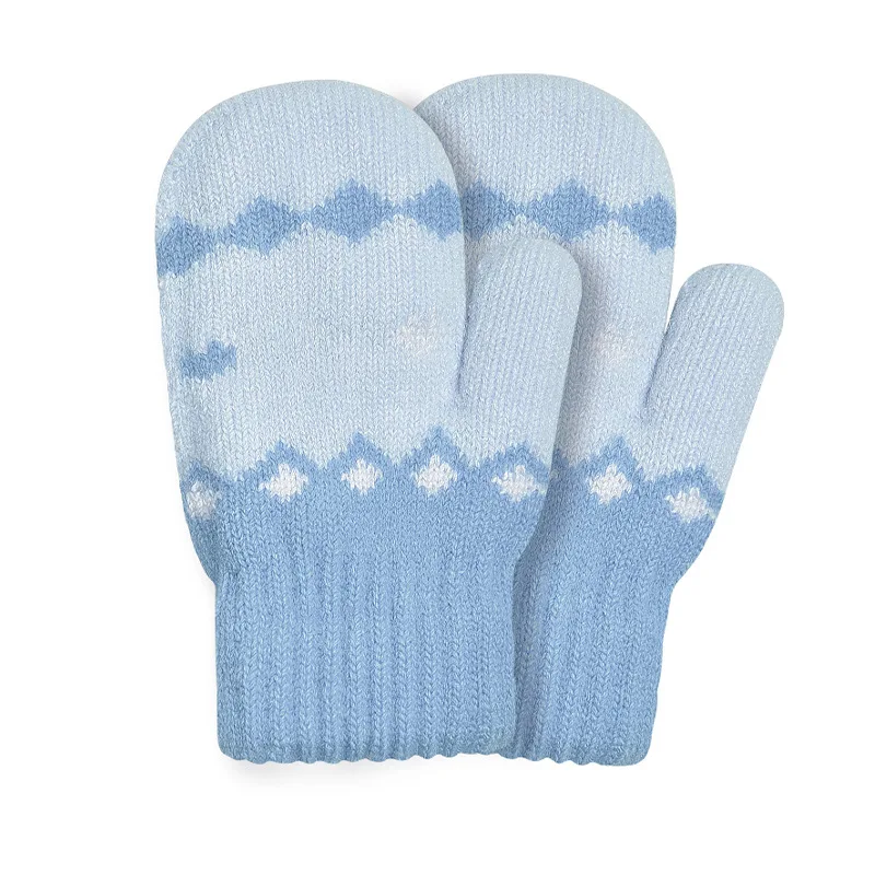 1-6Y Autumn Winter Children Baby Knit Gloves Hat Scarf 3pcs Suit Outdoor Windproof Warm Velvet Kids Boy Girl Ring Muffler Hats