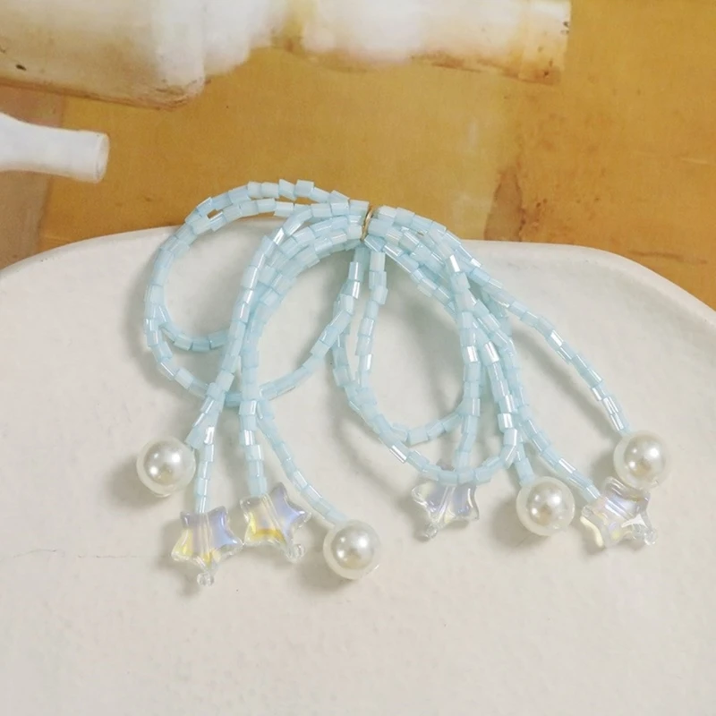 Jewelry Accessories Handcrafted Beaded Tassels  and Glass Bowknot Adornment for Hair Clips and Earrings