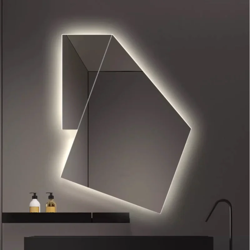 Makeup mirror, sink, vanity mirror, splicing bathroom, defogging and washing, bathroom mirror with light