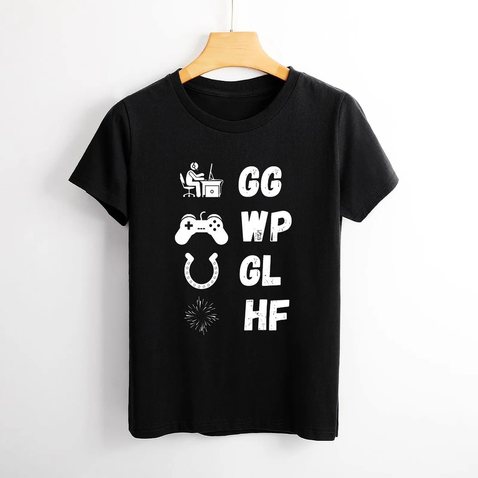 GG WP GL HF Game Long Sleeve For Y 100% Cotton  Move Unique Tshirt High Quality  Home Eur Size