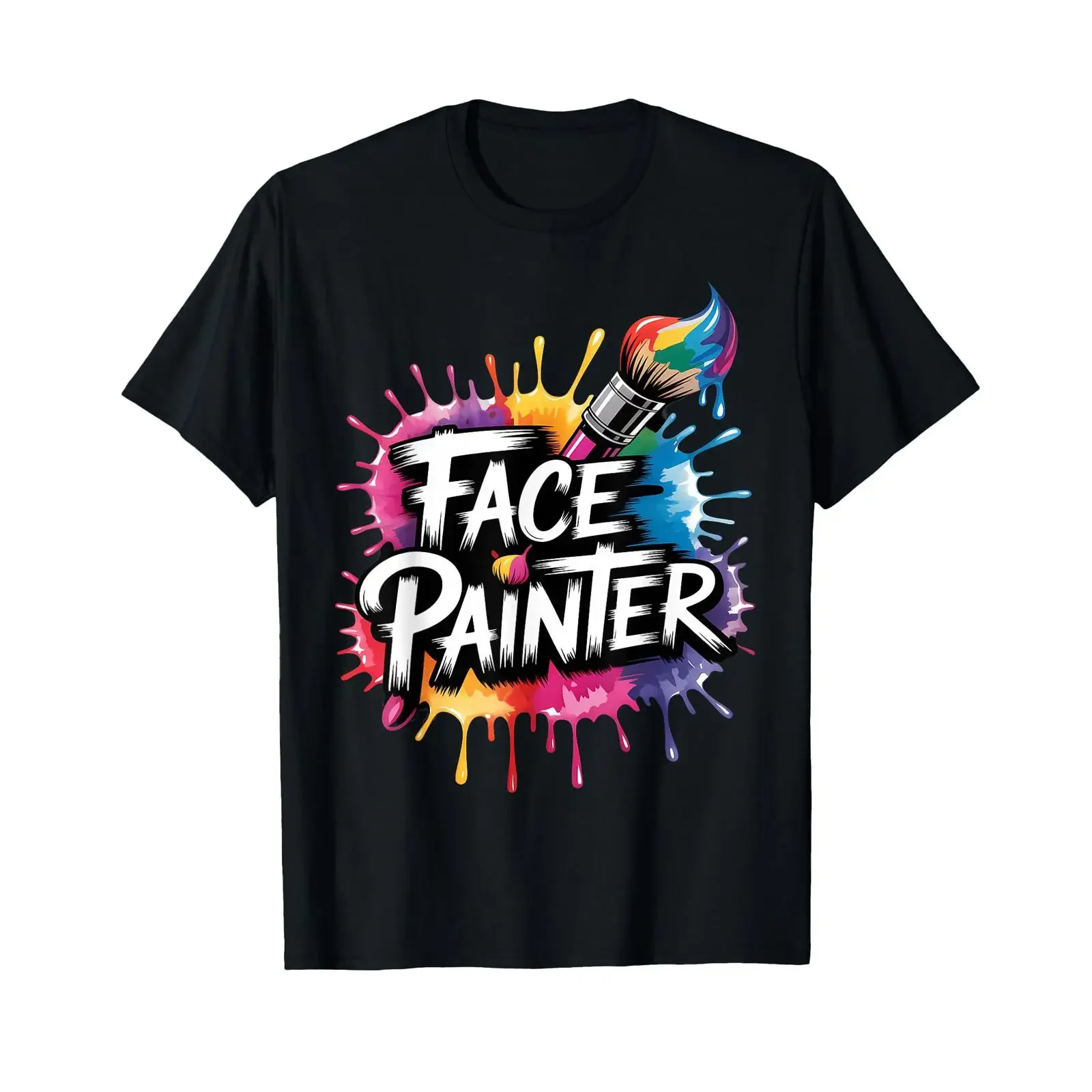 Face Painter Paint Painting Makeup Artist T Shirt vintage Washed Top For Everyday Wear streetwear graphic Versatile homme