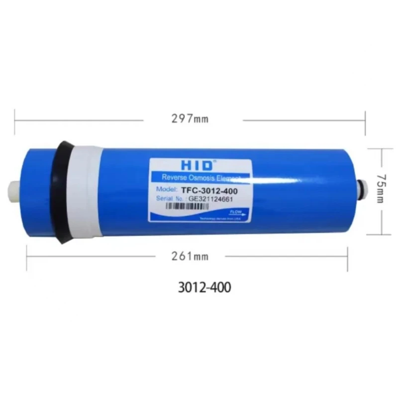 400 gpd Water Filter Osmosis Membrane 3012-400 gpd Water Cartridge Housing Ro Reverse Osmosis Water Purifier Parts Osmosis 1/4