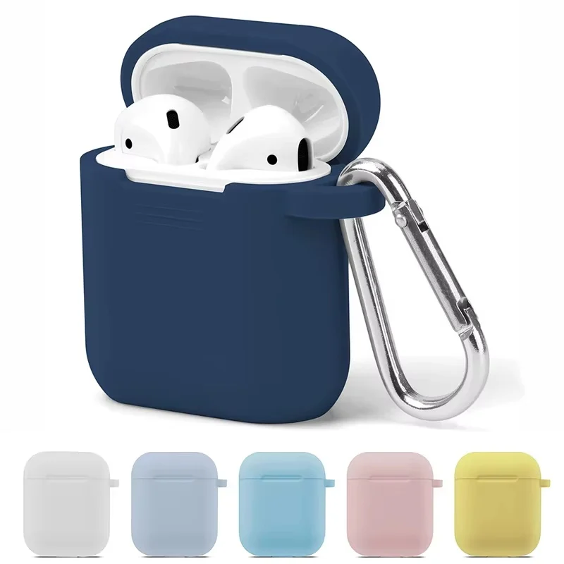Soft Silicone Protective Case For AirPods 1/2 Wireless Earbuds Case Cover Smooth Touch Protective Sleeve For Headset Accessories