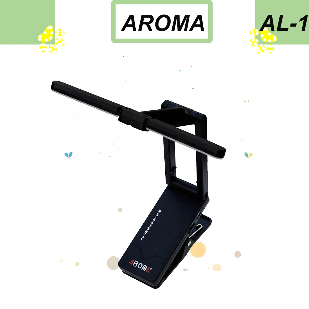 أروما حامل الموسيقى مشبك الضوء على ورقة LED القابلة لإعادة الشحن قراءة مصباح USB ورقة الموسيقى ضوء المرحلة العالمي المحمولة LED الخفيفة #1