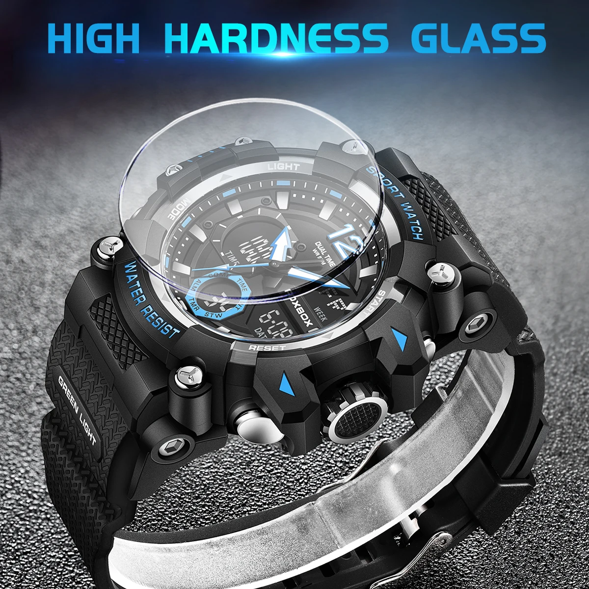 FOXBOX Luxus Mann Armbanduhr Wasserdicht Leucht Edelstahl herren Uhren Sport Männer Uhr Quarz Datum Reloj Uhren