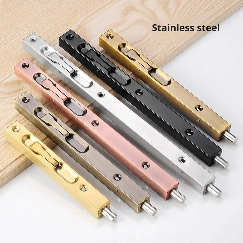 Wooden Door Floor Latch, Stainless Steel Up-Down Concealed Door Bolt, Security Door & French Door Rust-Proof Flush Bolt Lock