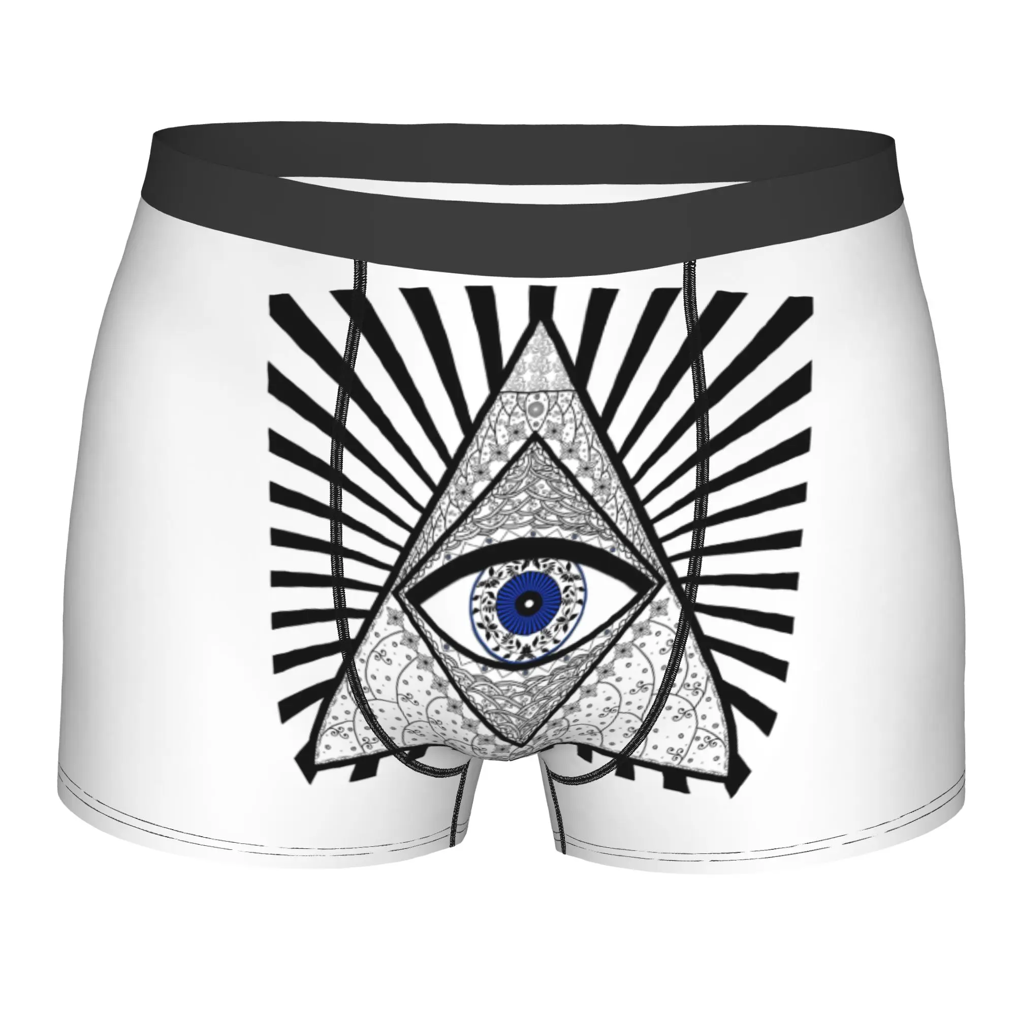 

Custom Evil Eye Good luck Charm Energy Triangle Boxer Shorts For Homme 3D PrintAmulet Nazar Panties Briefs Breathable Underpants