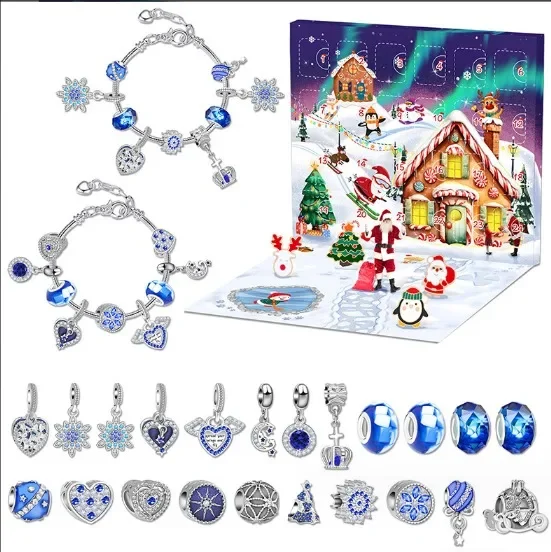 Advent Calendar 2025 New Year 2024 Jewelry Advent Christmas Bracelet For 24 Days Countdown Festive Jewelry Crafting Kit Kid Gift