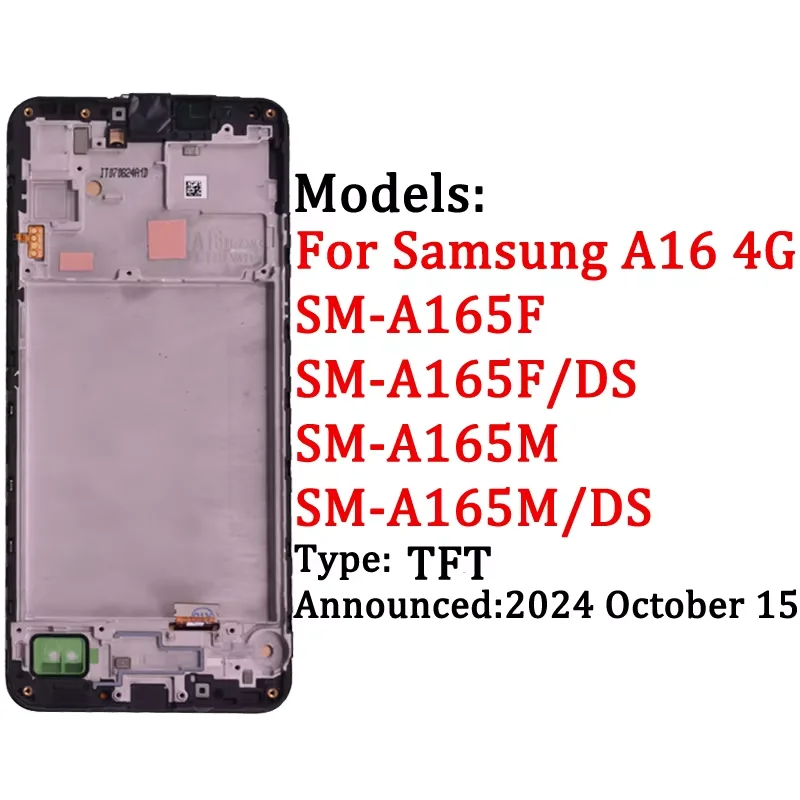 A16 لسامسونج A16 4G SM-A165F شاشة الكريستال السائل مجموعة المحولات الرقمية لشاشة تعمل بلمس لسامسونج A16 5G A166 SM-A166B LCD