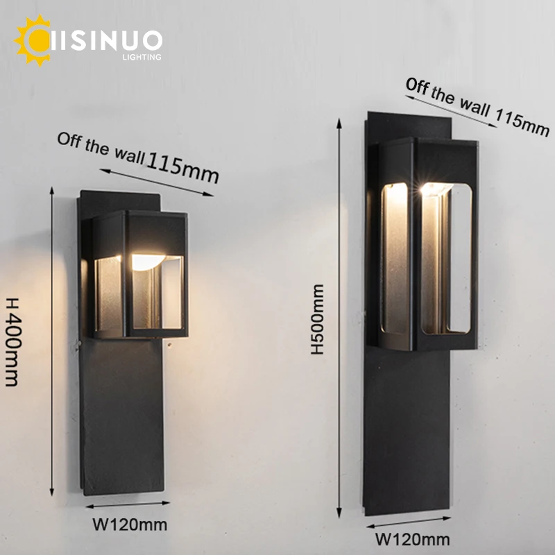 Imagem -05 - Impermeável Led Parede Iluminação com Sensor de Movimento Iluminação Exterior Jardim Varanda Sconce Alumínio Luminária Preto e Bronze Ip67 96v 220v