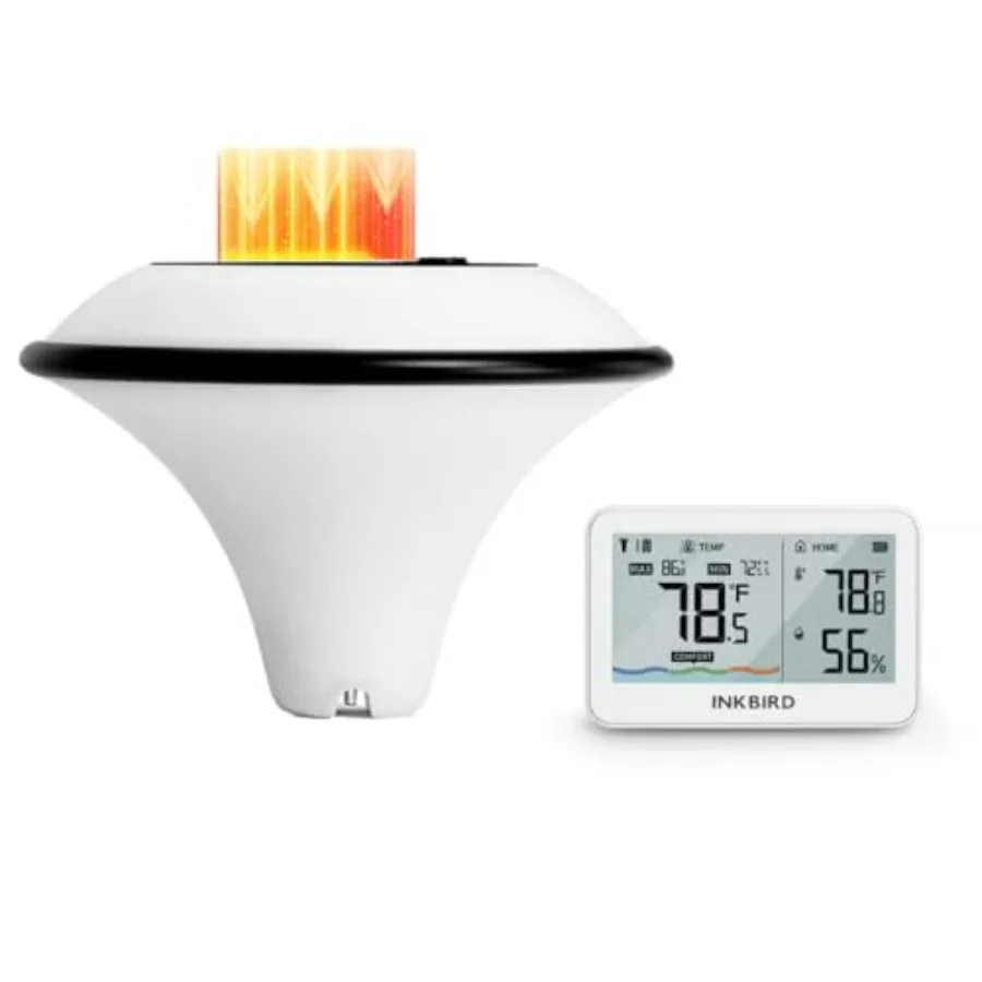 

Solar Pool Thermometer, IPX8 Waterproof Digital Thermometer for Hot Tub, Bath, Swimming, Pond Easy Read Display, Black