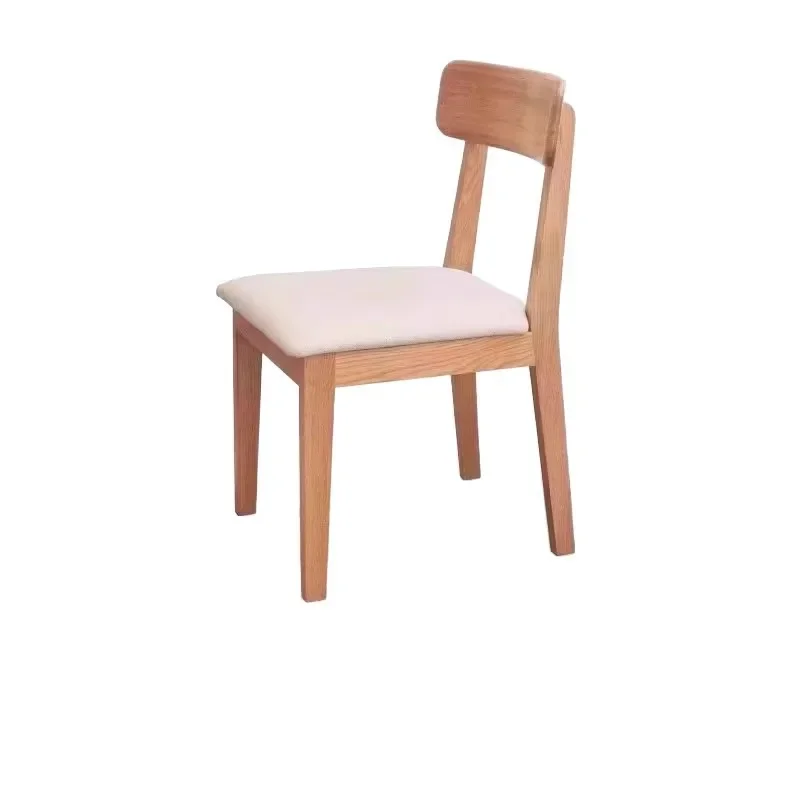 Modern minimalist soft bag leisure chair restaurant solid wood dining chair