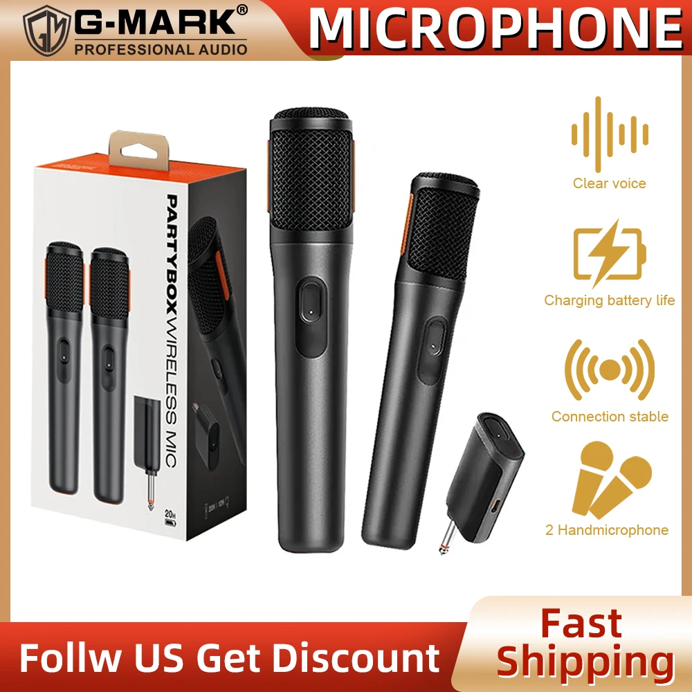 Wireless Microphone UHF For JBL 2 Channel Karaoke Handheld Microphone System With Rechargeable TWO Microphone For DJ KTV Party