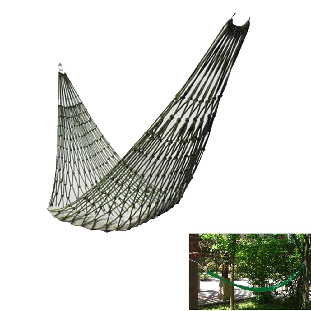 Portable Camping Leisure Mesh Hammock Outdoor Camping Hammock Mesh Net for Garden Beach Yard Travel Garden Swing Hanging Bed