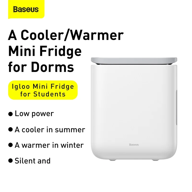 Baseus 6L Igloo Mini Fridge For Students Cooler and Warmer Refrigerator Home Use Ice Box Summer Mask Freezer  Fresh Fruit