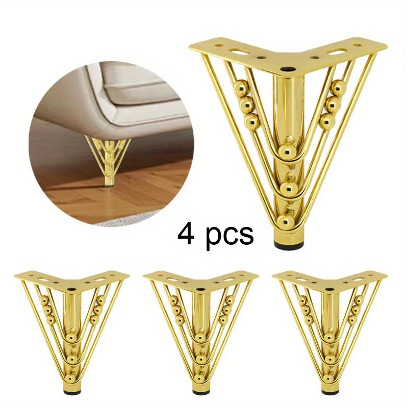 

4pcs Metal Furniture Legs Bookcase Dresser Cupboard Table Cabinet Cabinet Legs DIY Replacement Sofa Feet Metal Legs Furniture