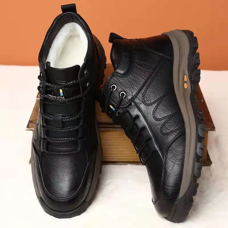 Men\'s Casual Shoes Luxury Casual Sneakers Slip on Formal Loafers Men Hiking Shoes Male Cotton Shoes Warm Ankle Boots for Men
