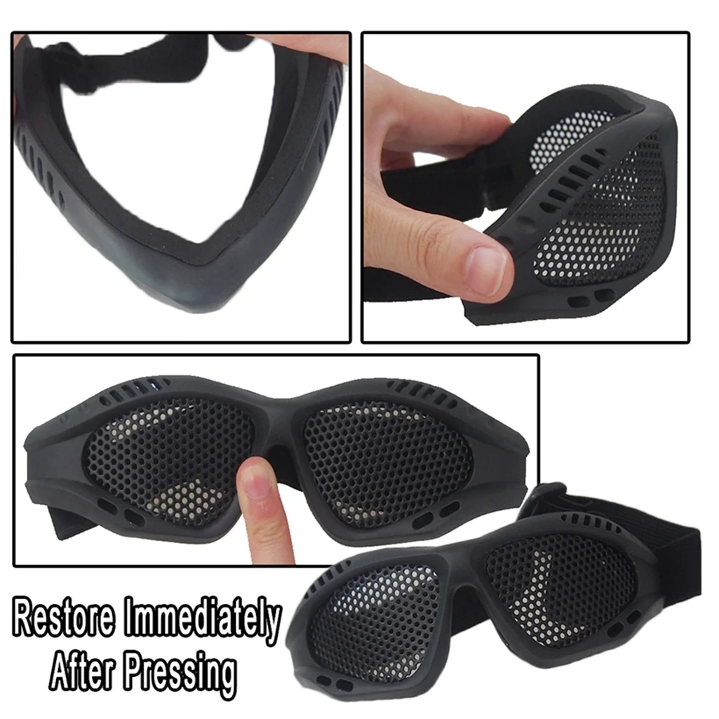 نظارات الادسنس التكتيكية نظارات معدنية الاستنسل/عدسة الكمبيوتر تأثير المقاومة الدراجات الألوان لعبة حماية السلامة نظارات العين #6