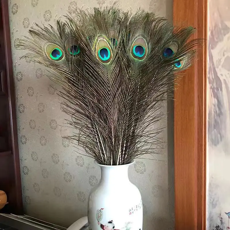 Natural Peacock Feather Tail Big Eyes DIY Decoration Home Decoration living Room Vase Wedding Decorations