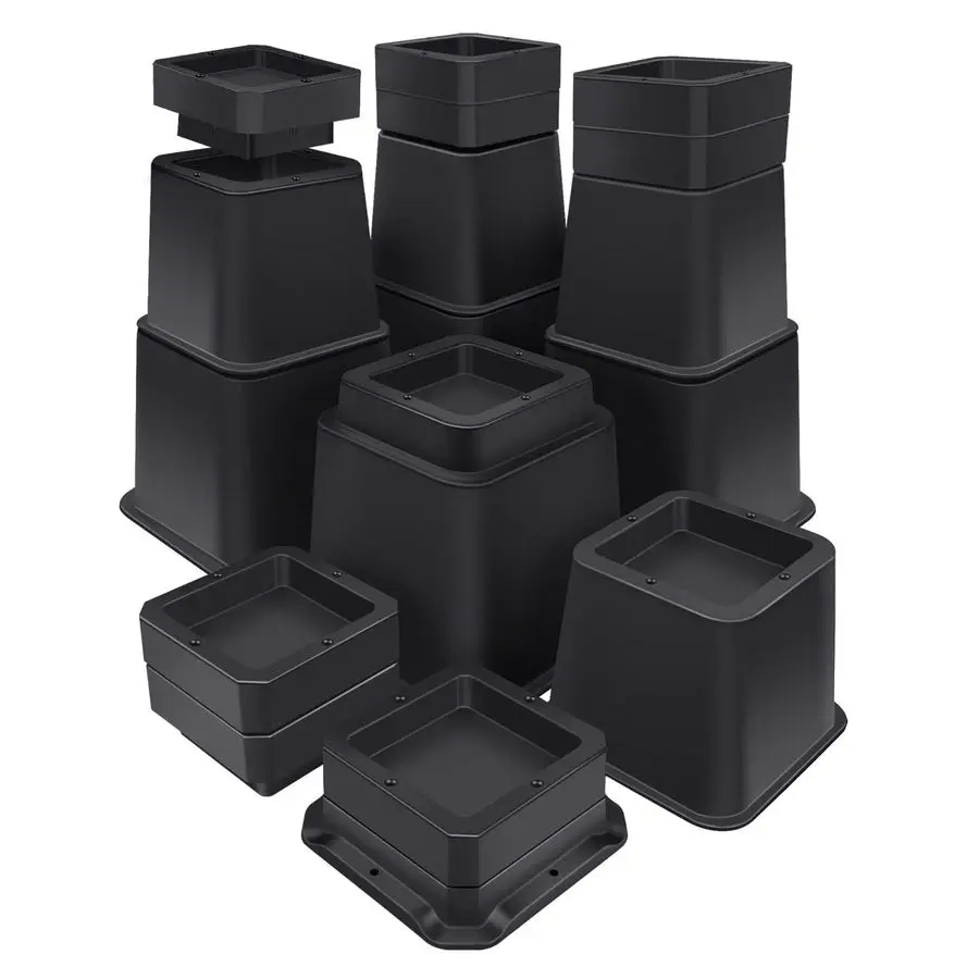 Risers de 10 polegadas resistentes, elevação em alturas 1,2,3,4,5,6,7,8,9,10 polegadas, elevadores de móveis ajustáveis para mesa de cadeira e perna de mesa