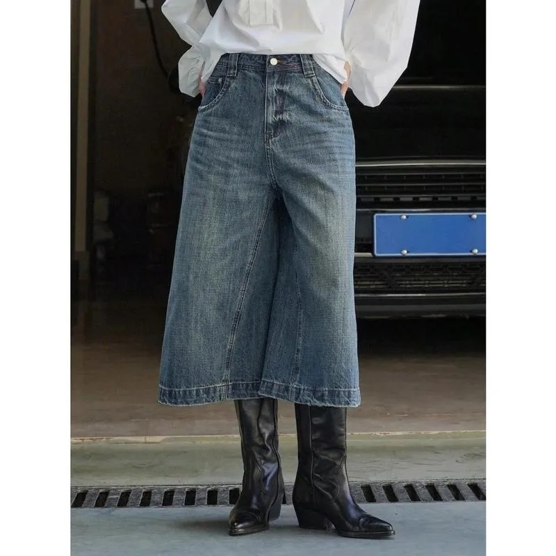 

Wide Leg Jeans D 36135 ALine Denim Pants Female Fashion Spring 2026 Neutral Waist Design Other Material Craft