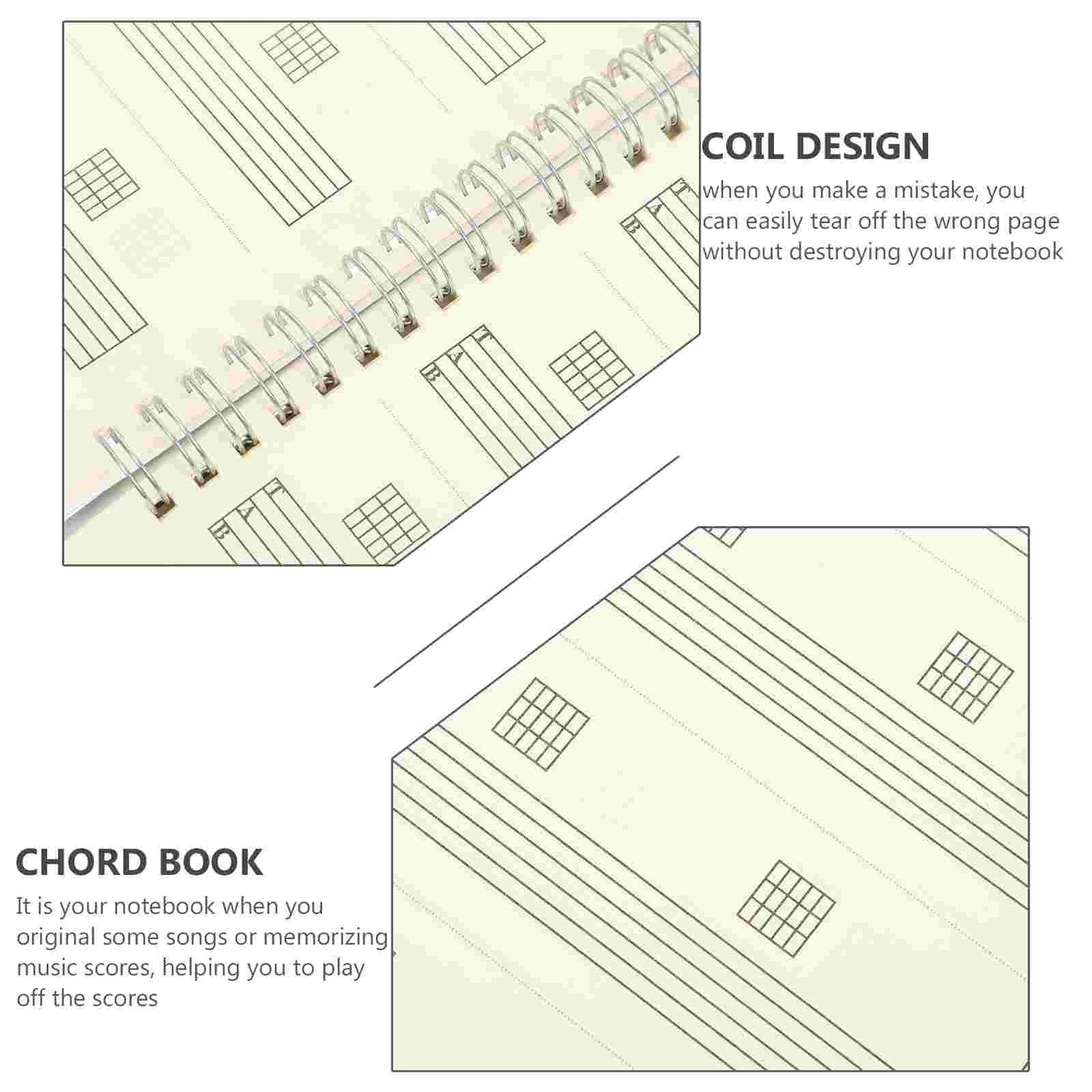 The Notebook Tab Guitarist Supplies Plastic Music Blank Portable Score Black Work