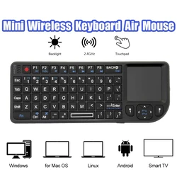 A8 Mini Wireless Keyboard 2.4G RF Backlit Touchpad Russian English Keyboard For MacBook iPad PC Tablet USBRechargeable Air Mouse