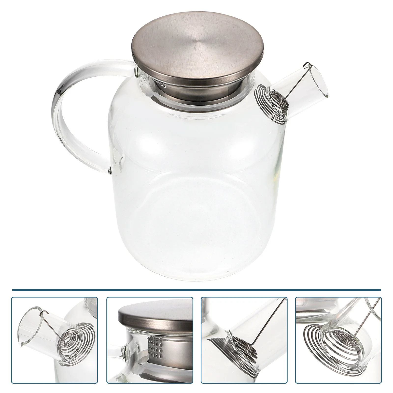 

Cold Water Glass Tea Kettle Large Capacity Portable Glass Container for Tea Juice Milk Wine Beverages Kitchen Gadget