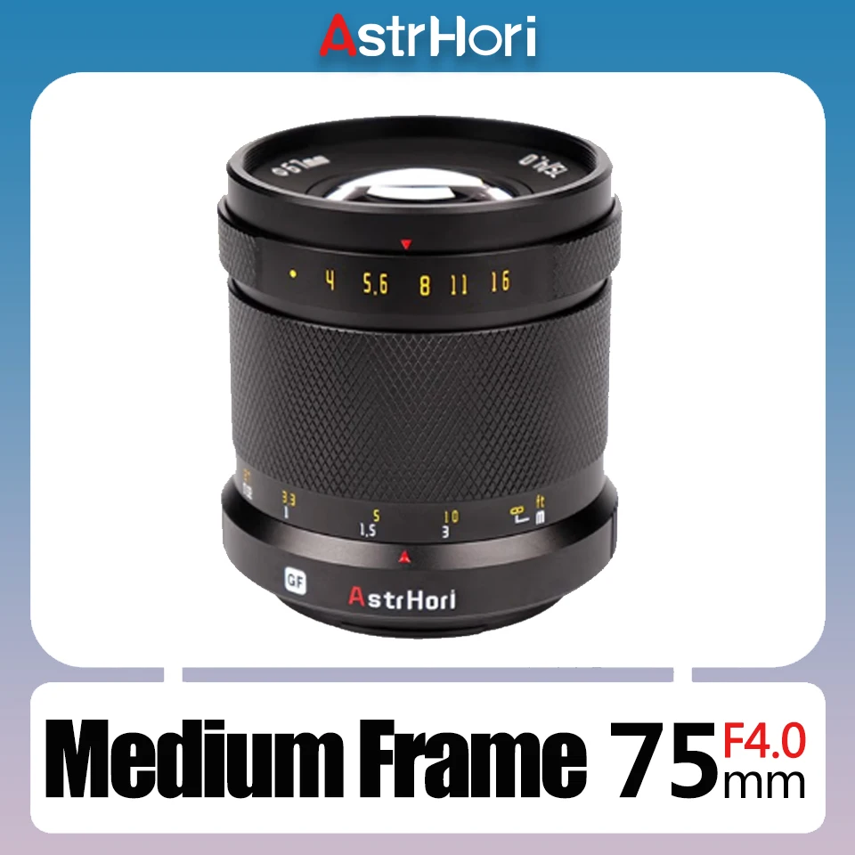 AstrHori 75mm F4 Medium Format Manual Focus Camera Lens for Portrait Photography with Fujifilm GFX Mount GFX100S GFX50S GFX50R