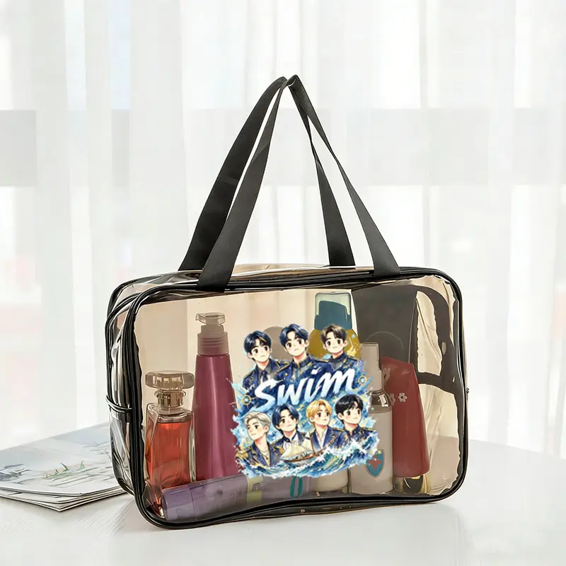 Swim Album Pvc Handheld Toilet Bag Arirang 2.0 World Tour 2026 Transparent Waterproof Storage Bag Kpop Fan Gift Makeup Bags