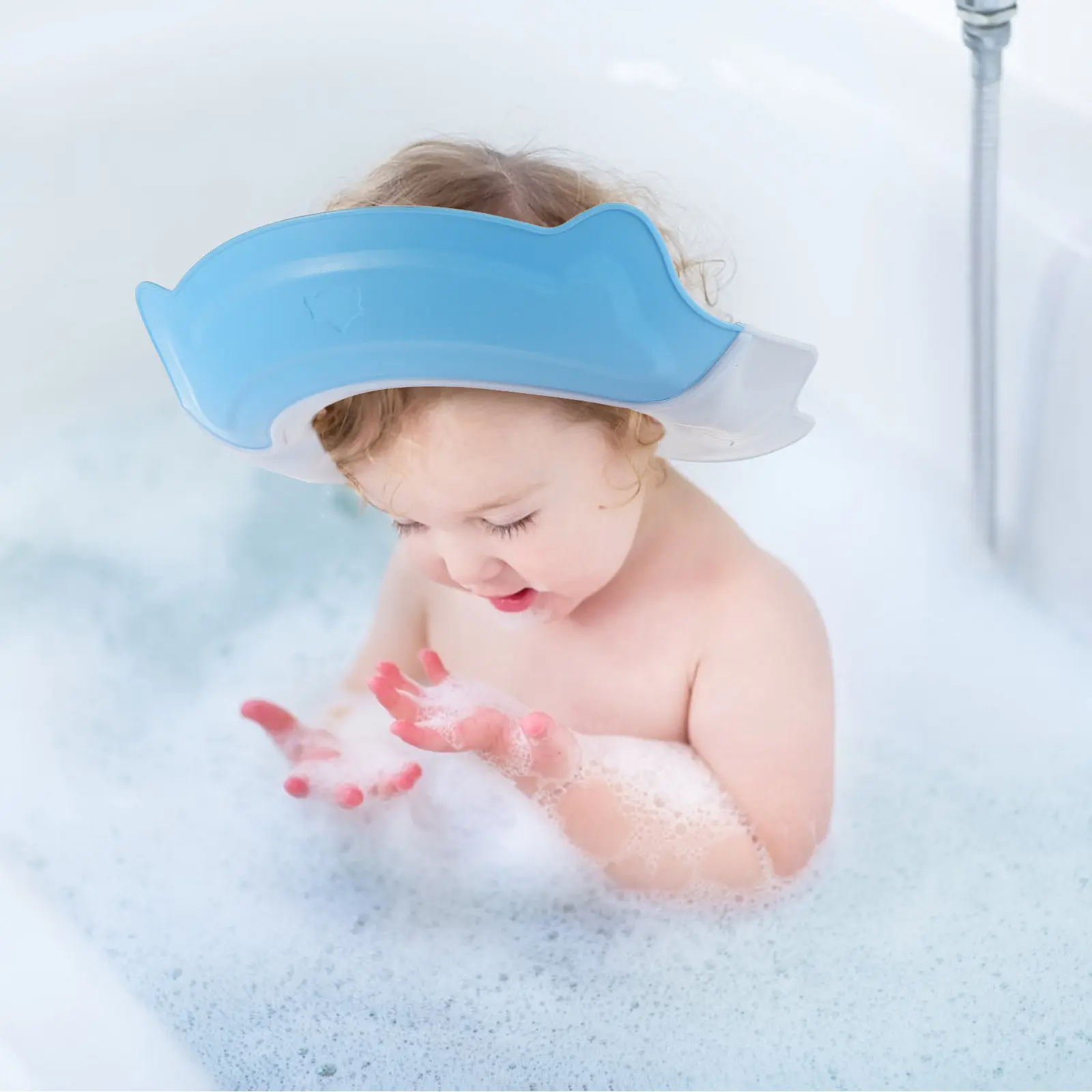 

Baby Bath Hat Adjustable Waterproof Shampoo Cap for Newborns Toddlers Elastic Soft Material Face Eye Ear Protection Bath Time