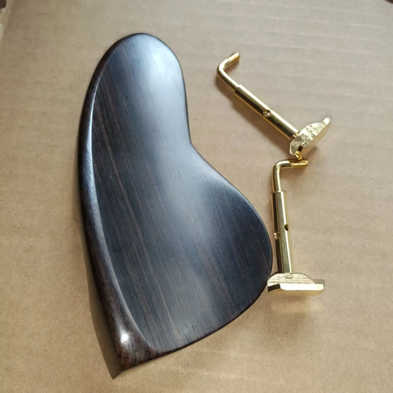 1 PCs Ebony Natural Color Violin Chin Rest NEW TYPE With 1 Set Separated Chin Rest Clamps 4/4 Uninstalled