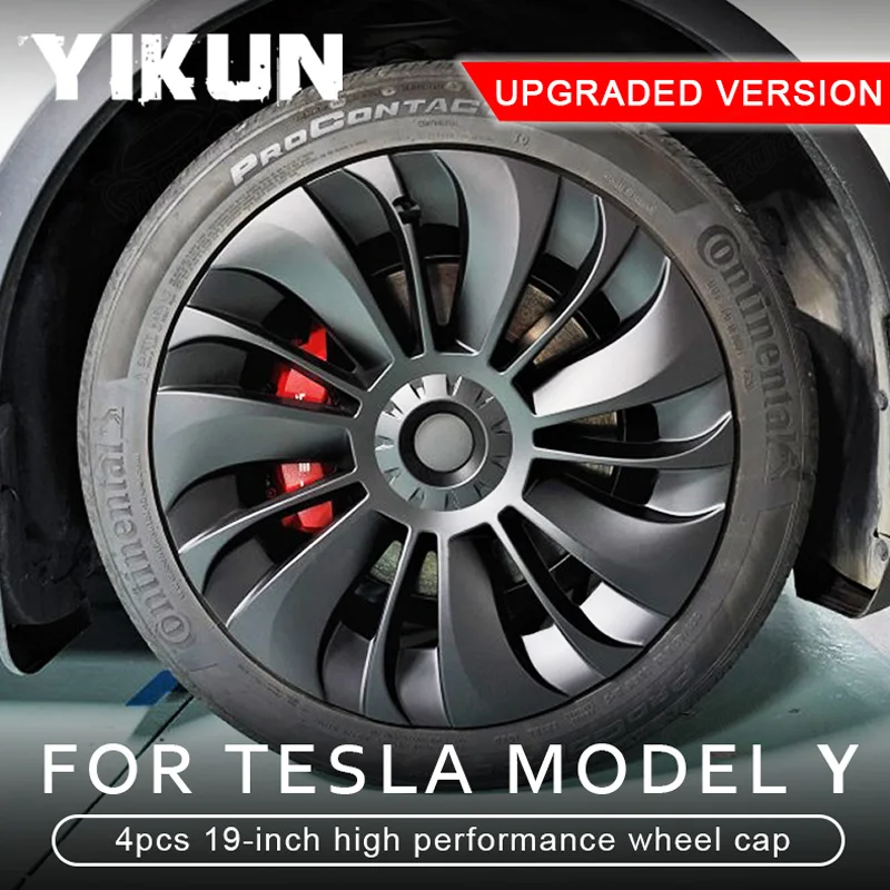 4PCS 19 Inch Wheel Cover for Tesla Model Y Performance Replacement Automobile Hubcap Full Rim Cover Car Accessories 2018-2024