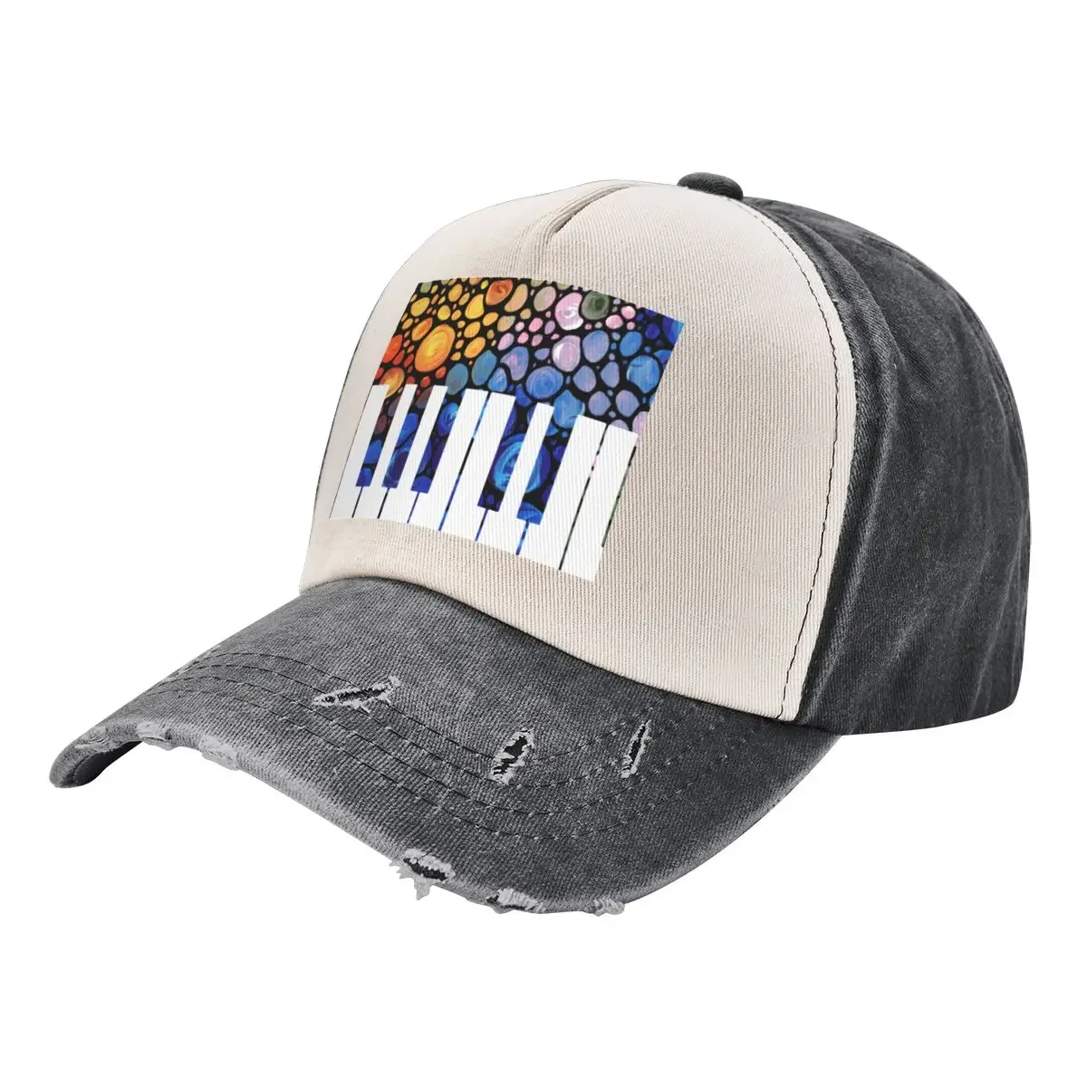 Mosaic Music Colorful Piano Art by Sharon Cummings Baseball Cap Christmas Hat Cap Man Anime Mens Caps Women's