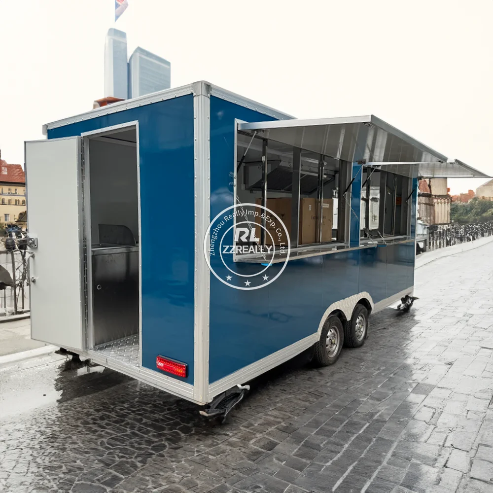 Street Food Trucks Mobile Coffee Hot Dog Trailer Outdoor Mobile Food Trailer Fully Equipments For Sale