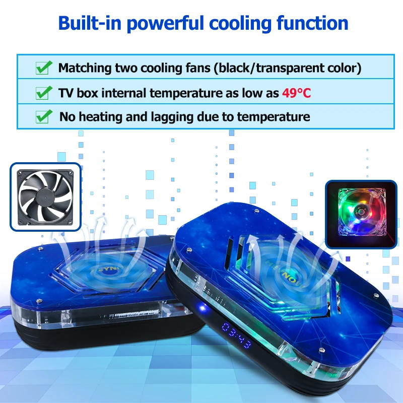 Android 11 Smart TV Box Amlogic S905X4 4K/8K HD Built-in Cooling Fan Media Player Set Top Box 2.4G/5G WiFi BT4.0 4G RAM 32G ROM