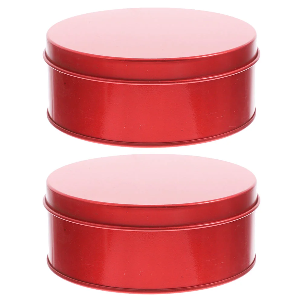 

2 Pcs Tinplate Box Cookie Boxes Tins Metal Containers With Lids Small Tea Jars Spice Can Candy