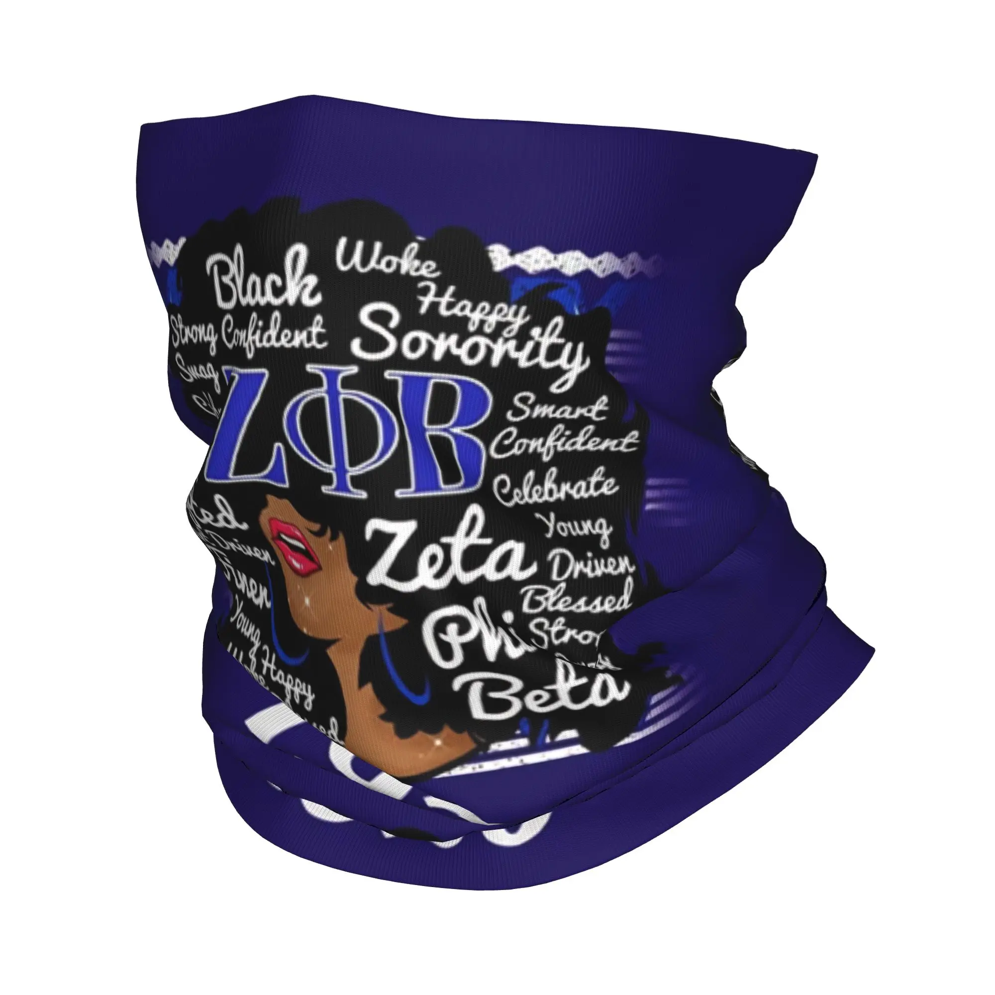 Custom Zeta Phi Beta Sorority Bandana Neck Warmer Women Men Winter Ski Tube Scarf Gaiter Greek Letter 1920 Face Cover