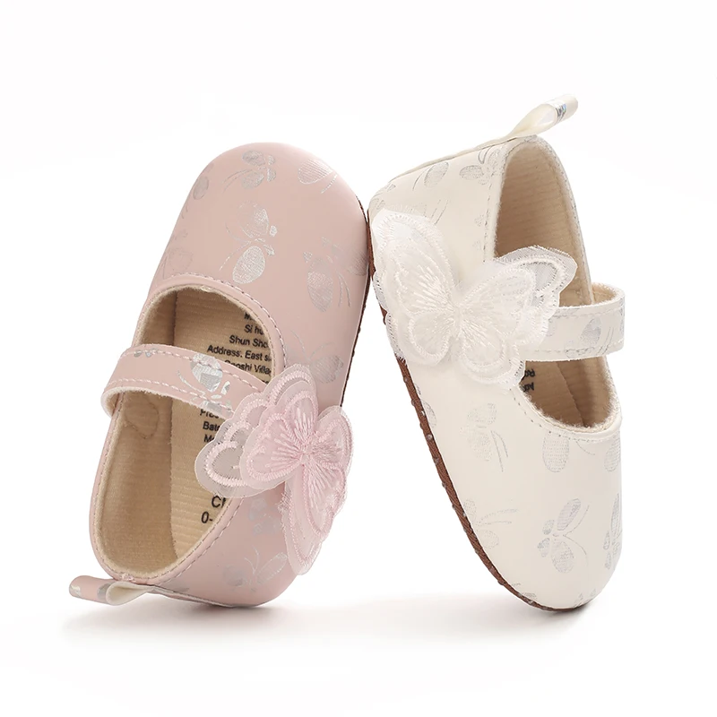 Baby Shoes Baby's First Pair of Toddler Shoes Baby Shoes Breathable Non-slip Girls Fashion Shoes Princess Lace Little Butterfly