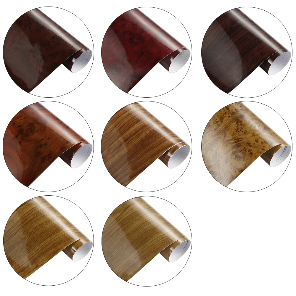 30*100cm Glossy Wood Grain Vinyl Film Decal Auto Foil Textured Waterproof Adhesive Home Furniture Car DIY Stickers Accessories