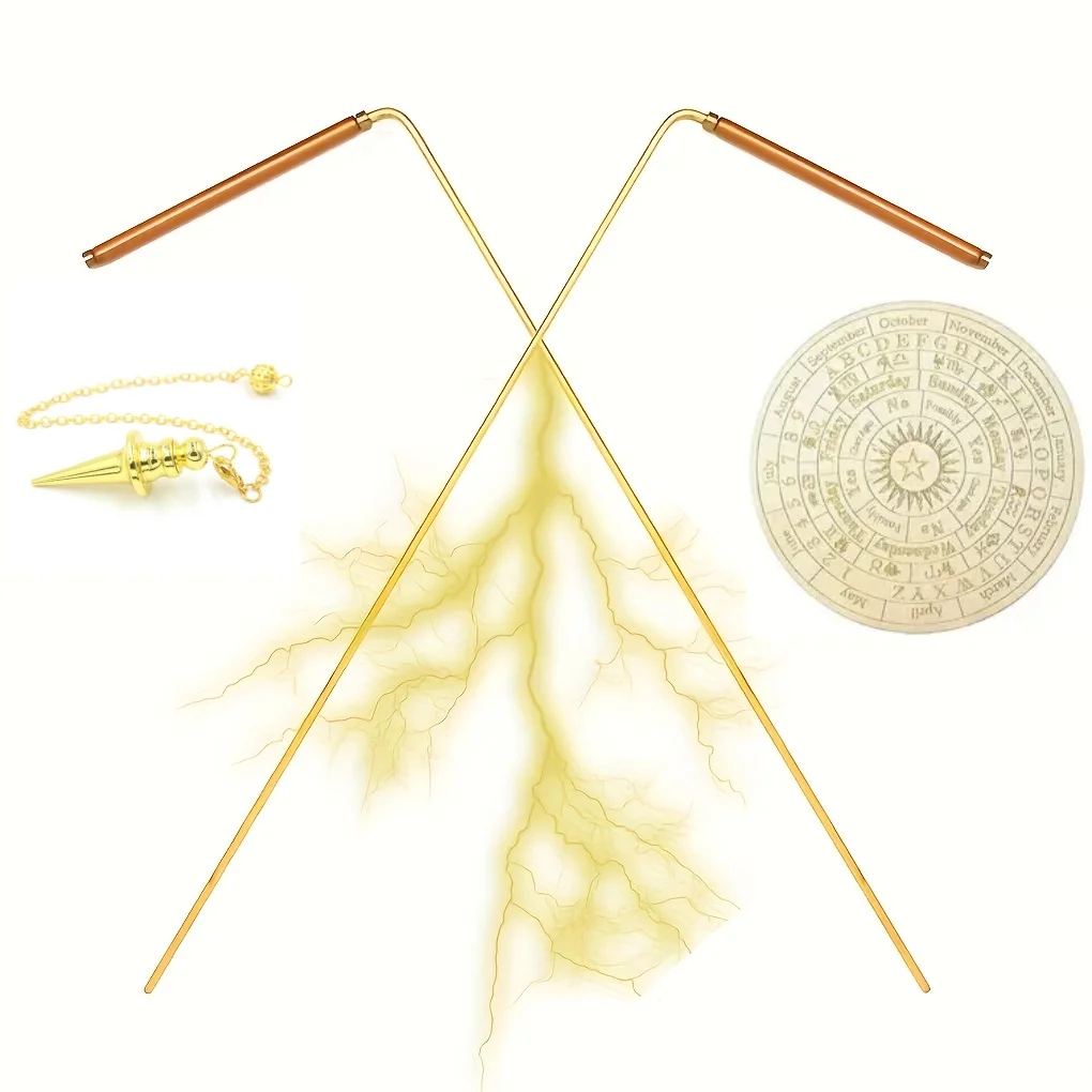 99.9% Copper Detector Kit with 1 Copper Pendulums - Divination Rods with Box, Water Divination, Find Energy Or Hidden Objects