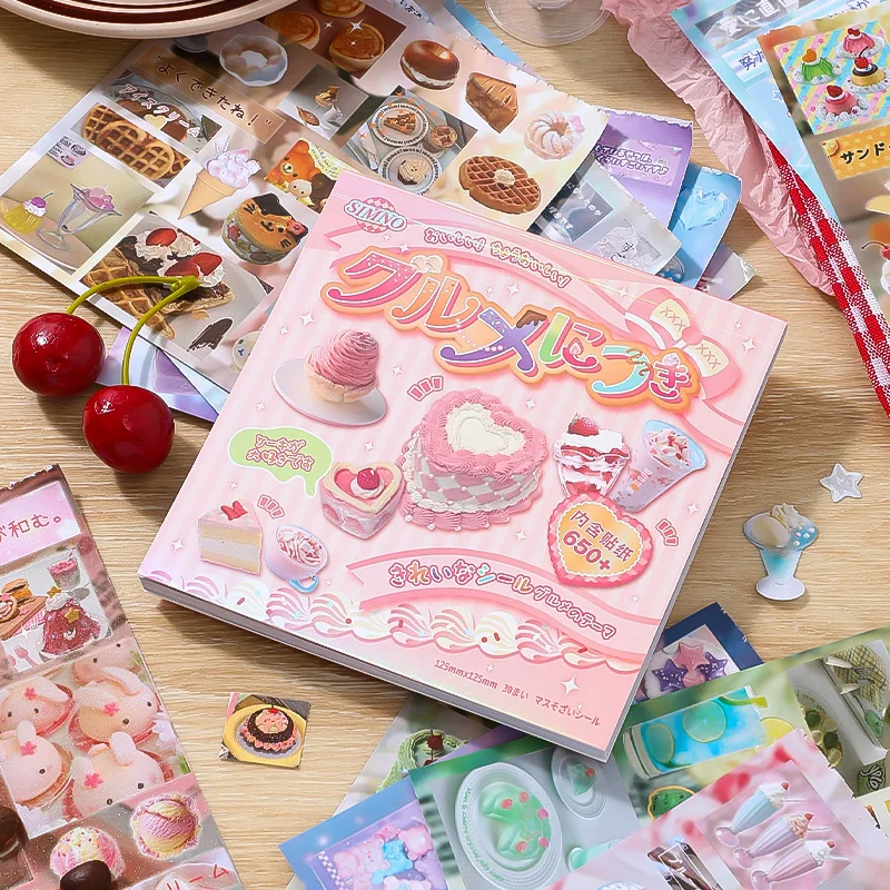 30sheets Kawaii Japanese Showa Cuisine Series Flash Film Die Cutting Sticker Book DIY Scrapbook Diary Album Aesthetic Stationery image 6