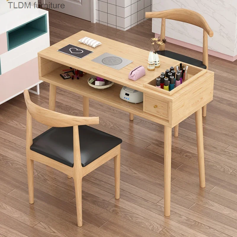 

Wooden Japanese Nail Table Simple Design Salon Exquisite Nail Table Nordic Reception Mesa De Manicure Salon Furniture HD50ZJ