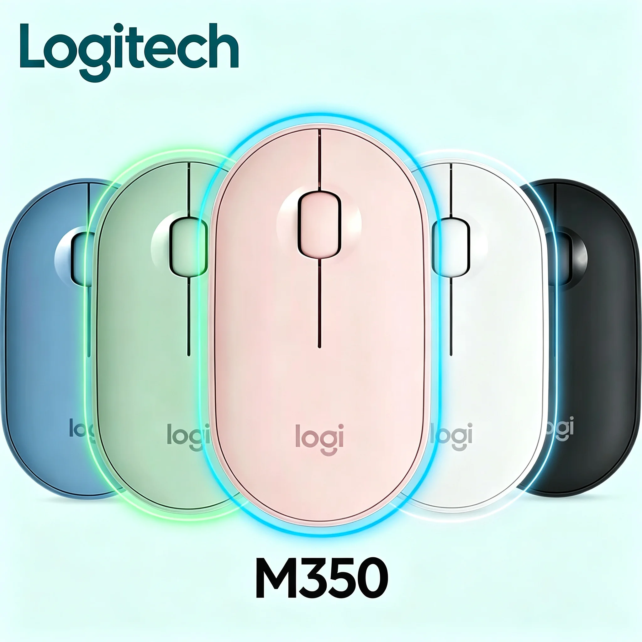 Logitech Pebble M350 Wireless Mouse Dual Connection Bluetooth & USB Silent Slim Notebook Mice