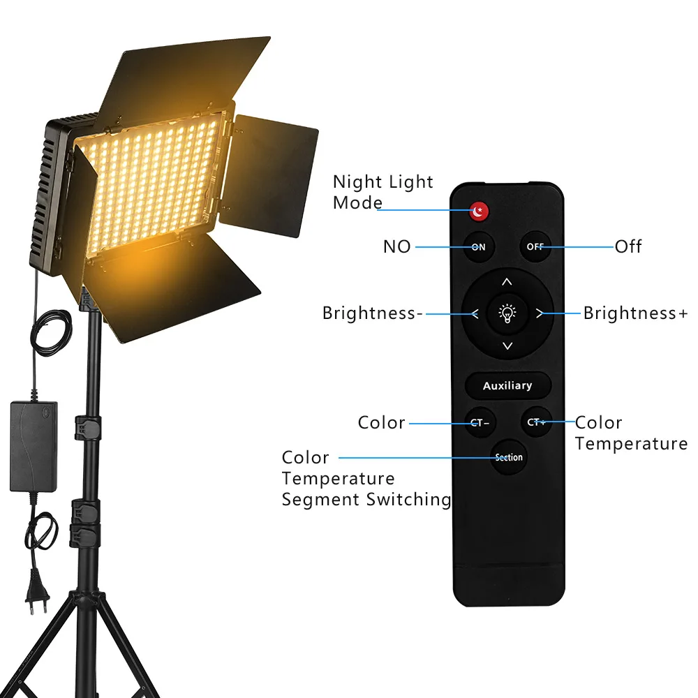 Nagnahz U600+ 40w Photo Studio Lamp on Camera LED Video Light with Remote Tripod Stand Bi-Color 2500K-8500k Dimmable for Tiktok