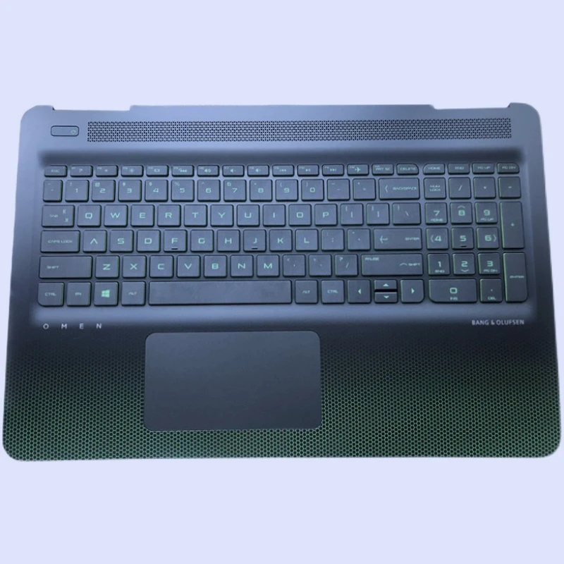 

For HP OMEN 2nd 15-BC 15-AX 15-DP TPN-Q173 Laptop Palmrest Upper Cover Keyboard Bezel with Green US Version Keyboard