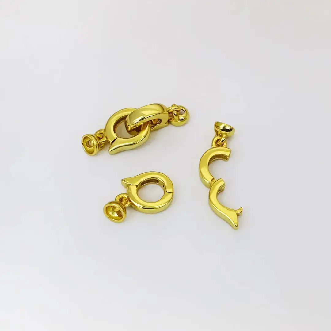 Wholesale DIY S925 Sterling Silver Pendant Necklace Bracelet Clasp Hook Accessories for 6-10mm Pearls 5pcs/lot