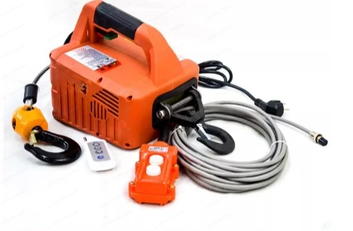 

Портативная электрическая лебедка на 500 кг, тяговый подъемник с ручным управлением/дистанционным управлением/проводом, электрическая таль 220 В/110 В, подъемный инструмент