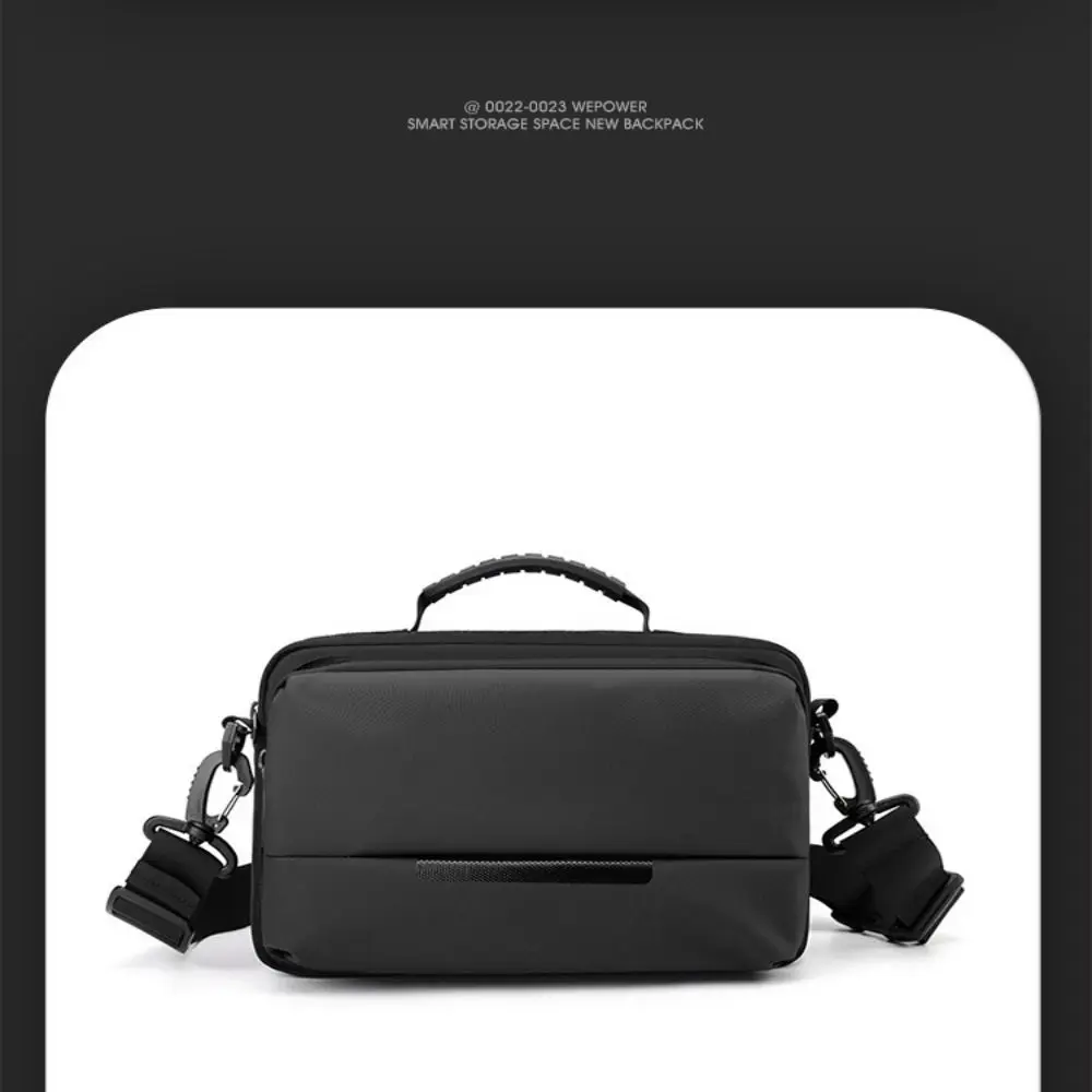 

Waterproof Man Crossbody Bag with Handle Large Capacity Shoulder Nylon Bag Multi-Pockets Multi-functional Business Chest Bag